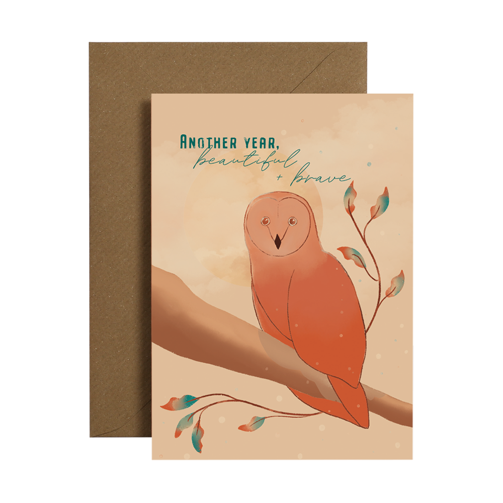 beautiful and brave owl card by I am Roxanne 