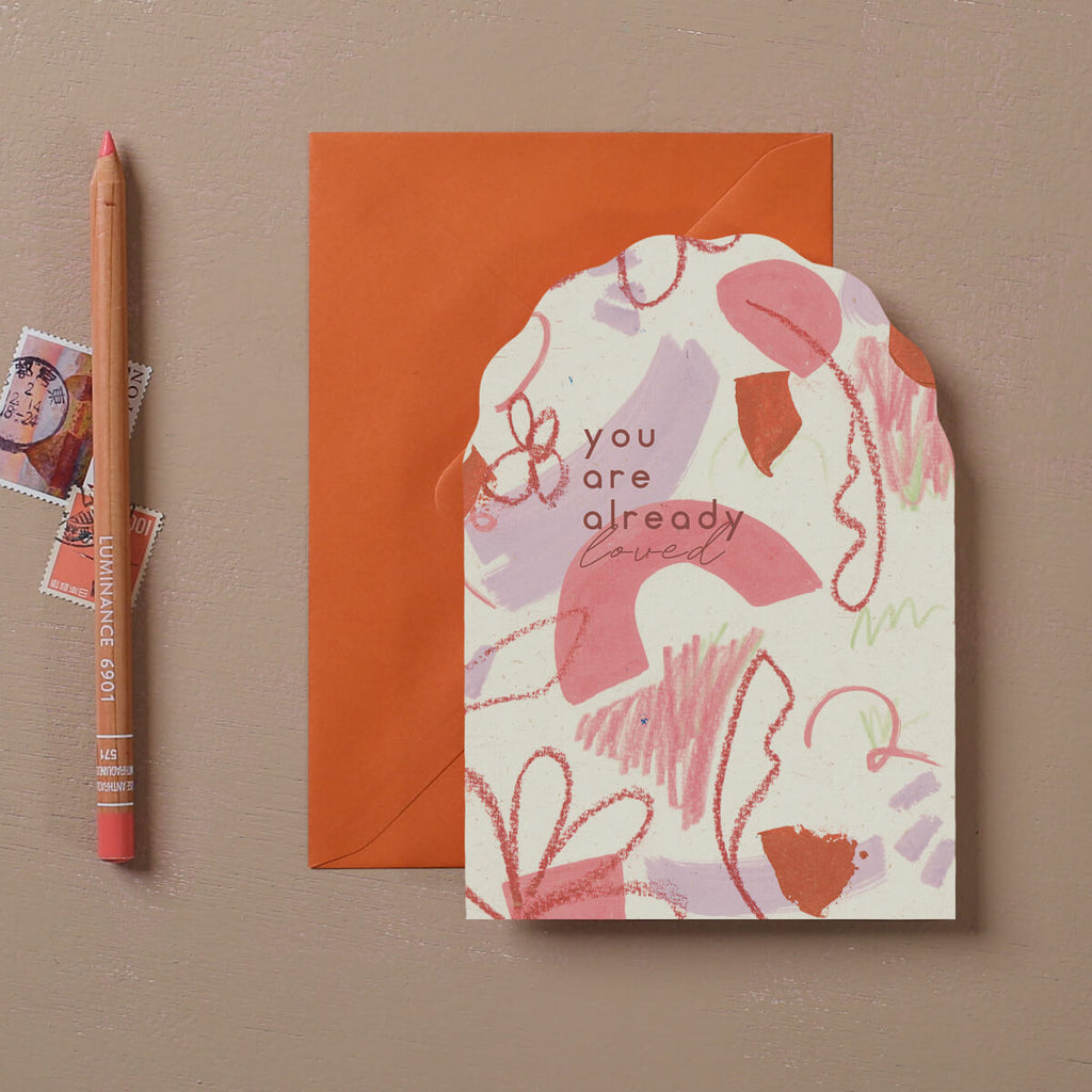 beautiful scalloped die-cut greeting card by I Am Roxanne 