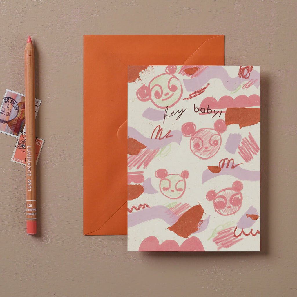 hey baby panda patterned card by i am roxanne